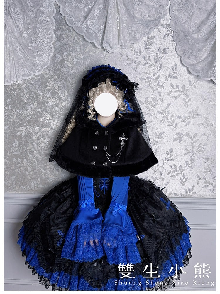 【受注予約~12/8】Black Mist Feast ブラウス・ケープ【双生小熊】