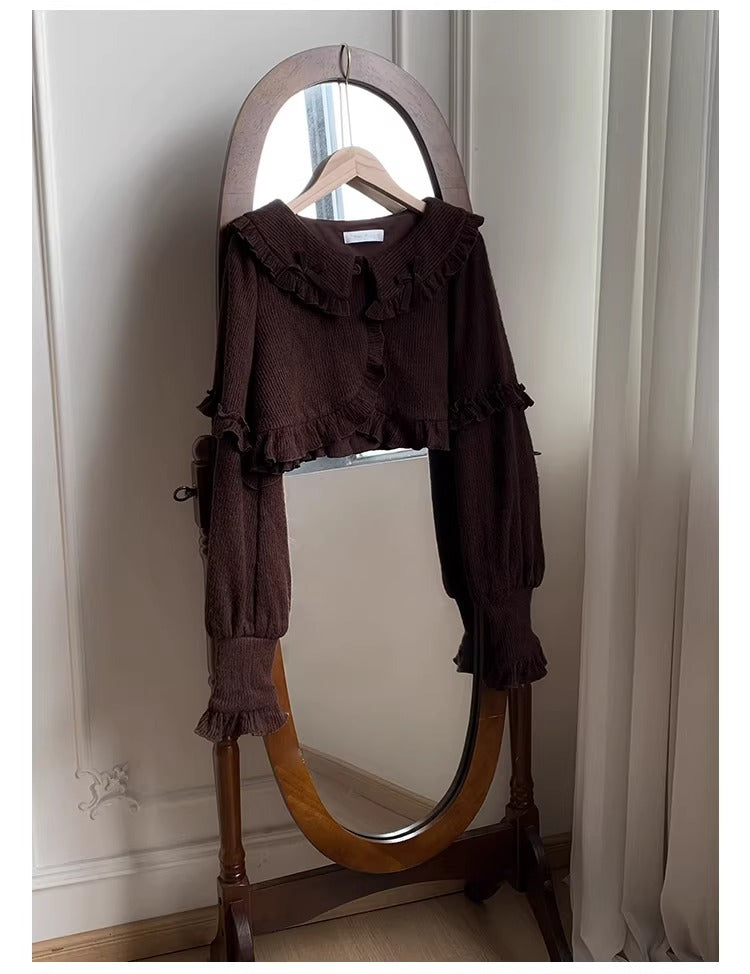 襟付きニットカーディガン【With Puji】