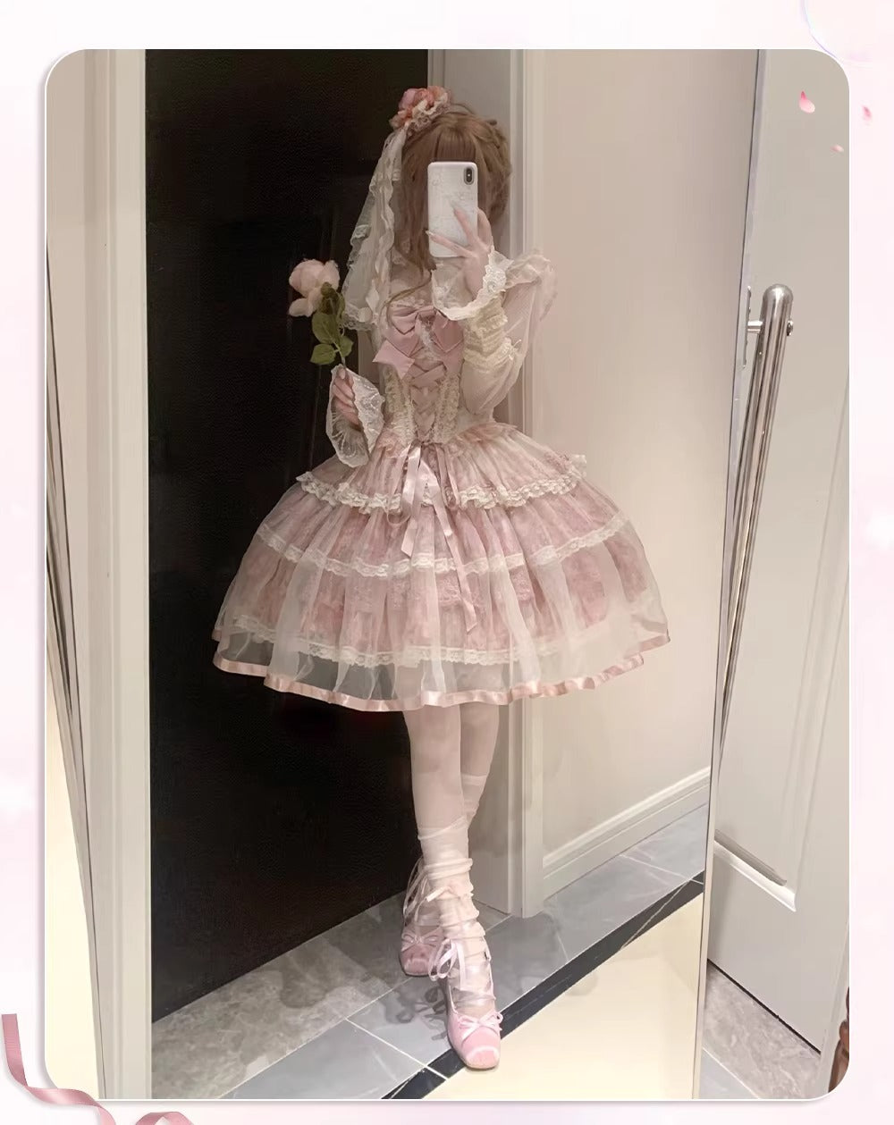 【受注予約~4/13】Spring Flowers and Rain Dream ジャンパースカートセット【櫻姫】