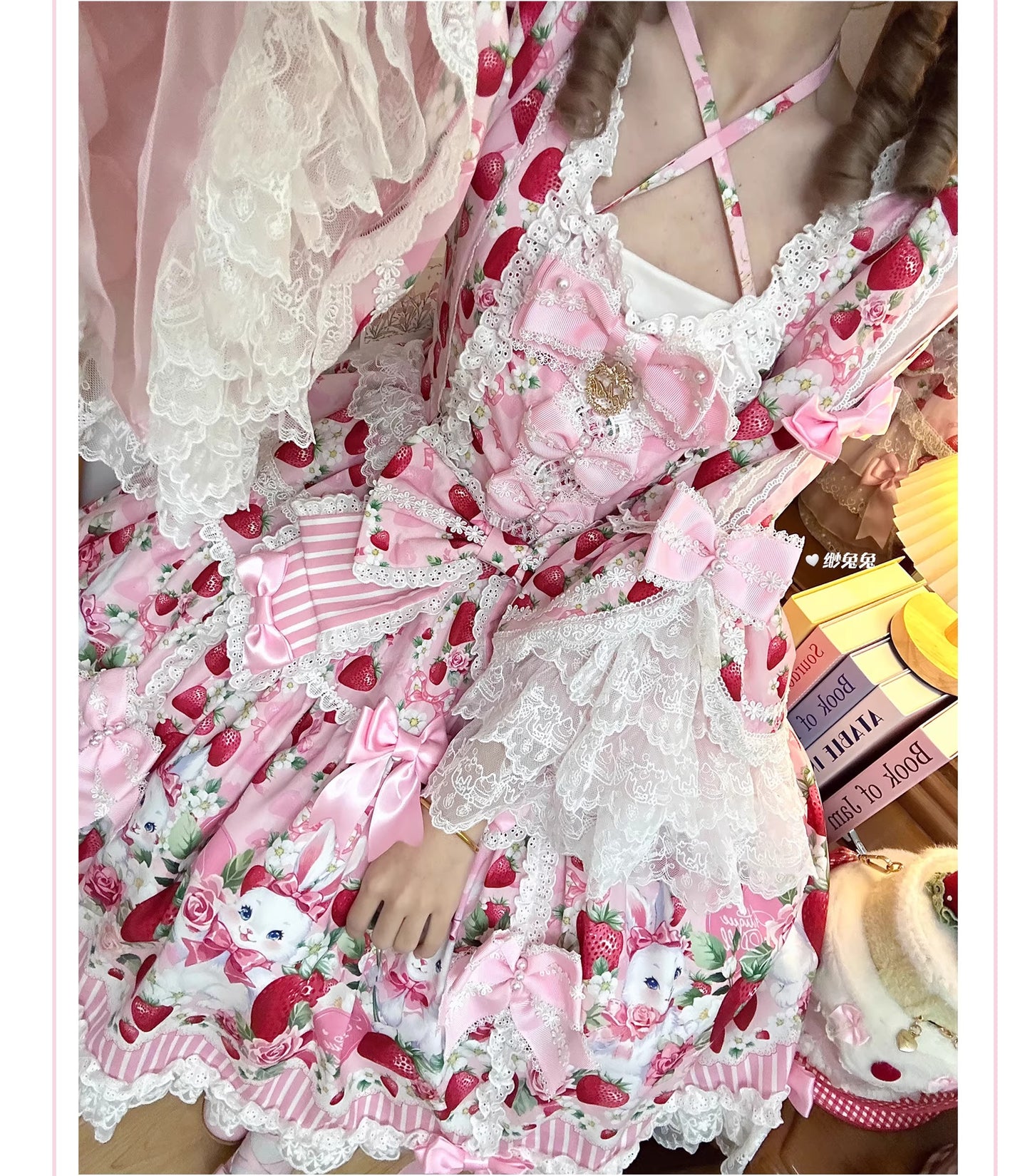 【受注予約~4/29】Strawberry Rabbit 姫袖ワンピース・フルセット【Antique Doll】