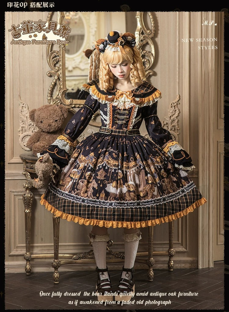 【受注予約~9/8】Antique Furniture Bear ワンピース・ジャンパースカート・ブラウス【Melliflorpearl】