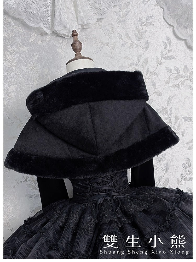 【受注予約~12/8】Black Mist Feast ブラウス・ケープ【双生小熊】