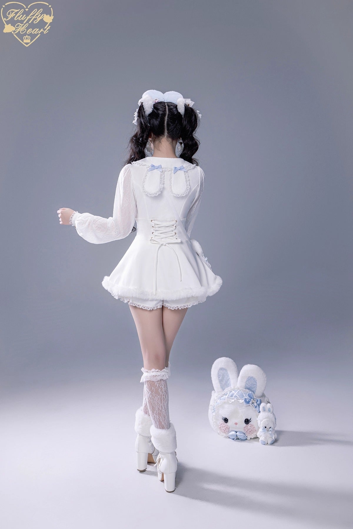 ふわふわファーセットアップ【Fluffy Heart×momo】