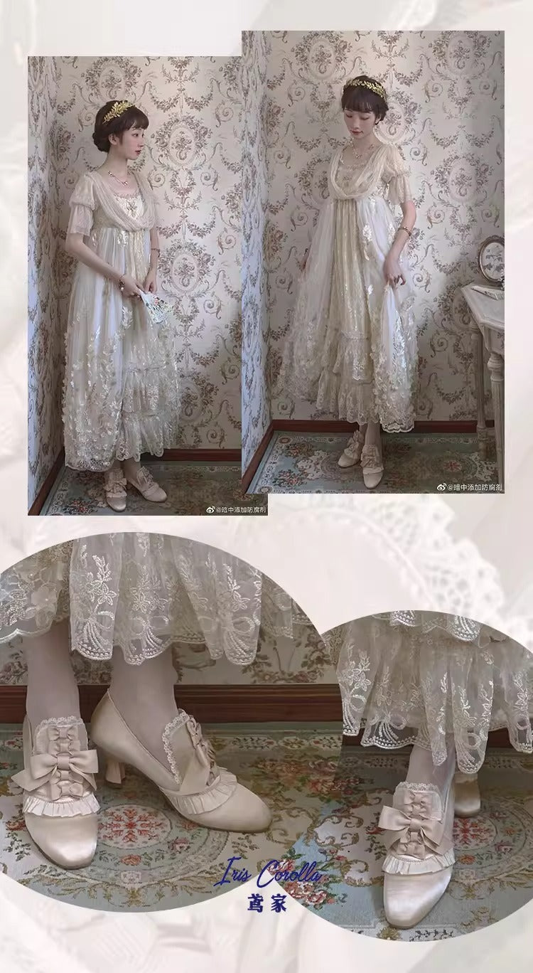 Marie Antoinette リボンヒールシューズ【Iris Corolla】