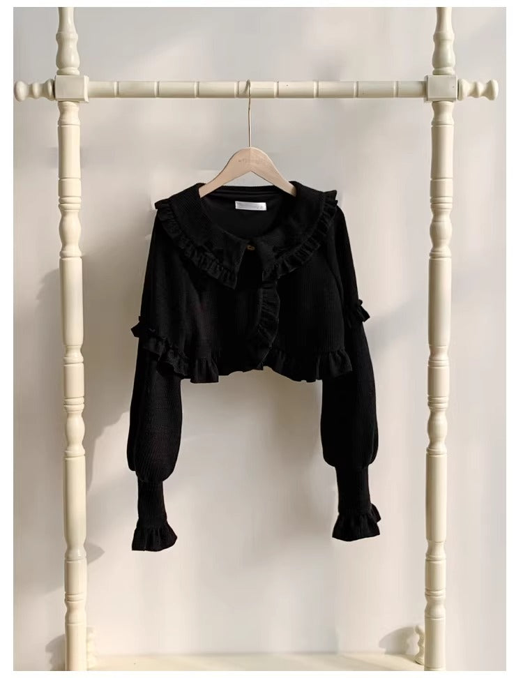 襟付きニットカーディガン【With Puji】