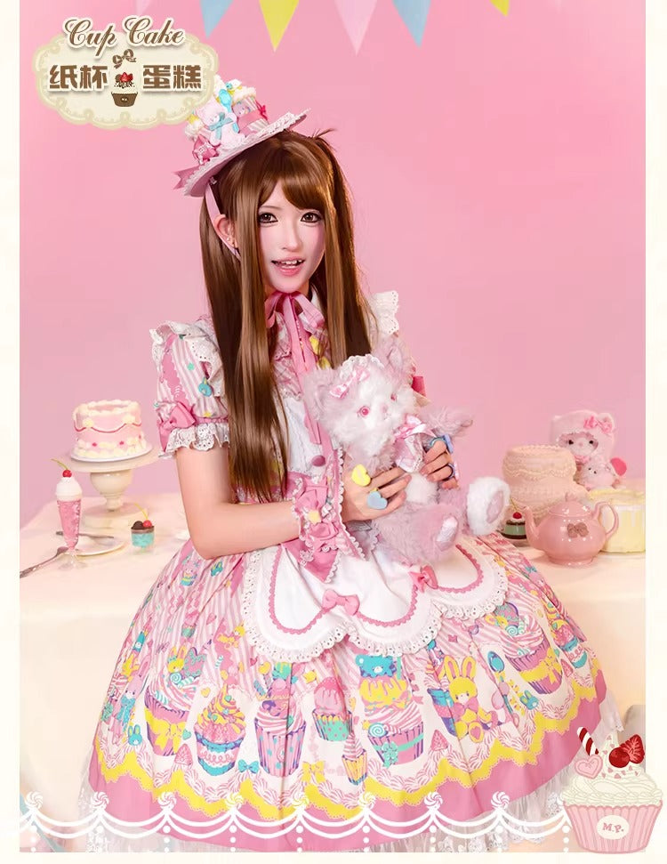 【受注予約~1/26】CupCakes ワンピース(プリントver.)【花与珍珠匣】