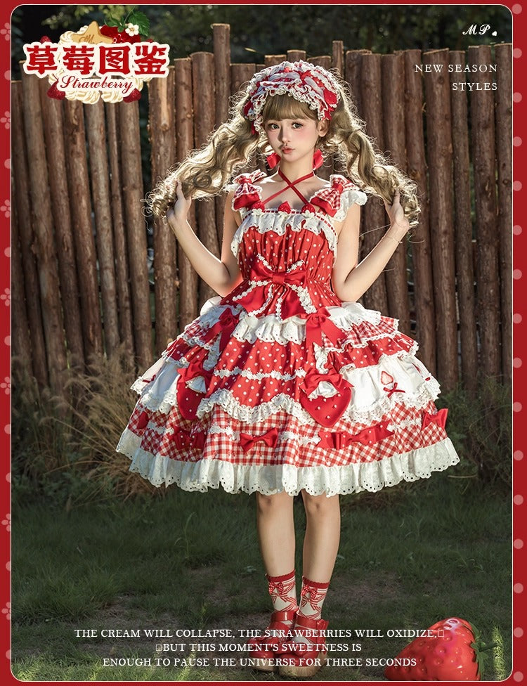 【受注予約~11/18】Strawberry Cake Illustration ジャンパースカート(タイプ1)【花与珍珠匣】