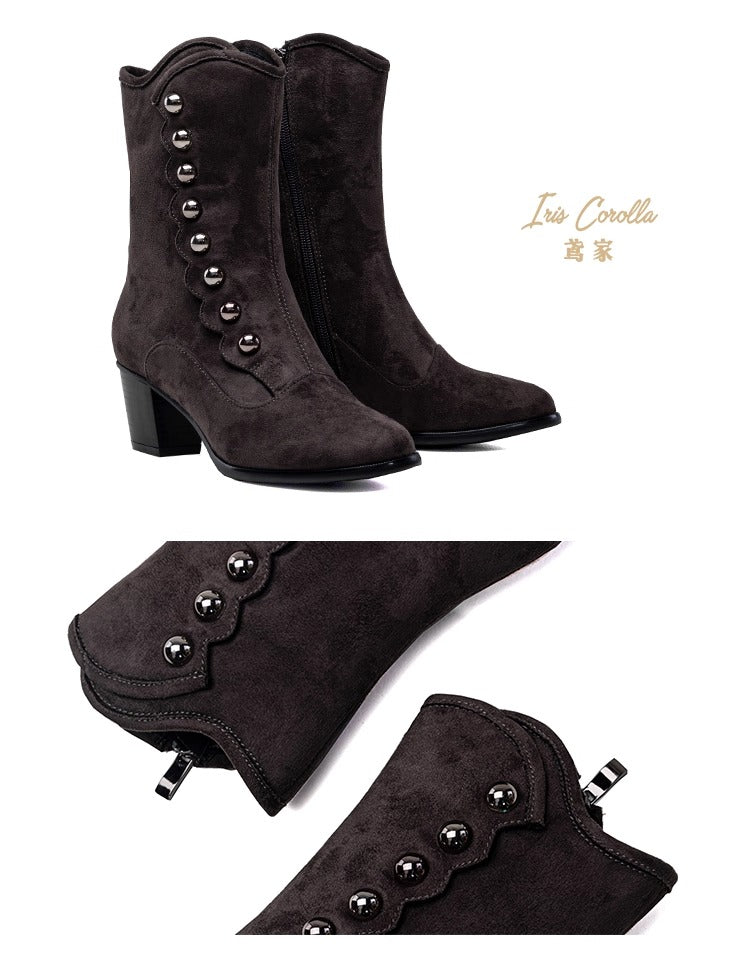 【受注予約~9/17】Victory ボタンブーツ(ミドル)【Iris Corolla】