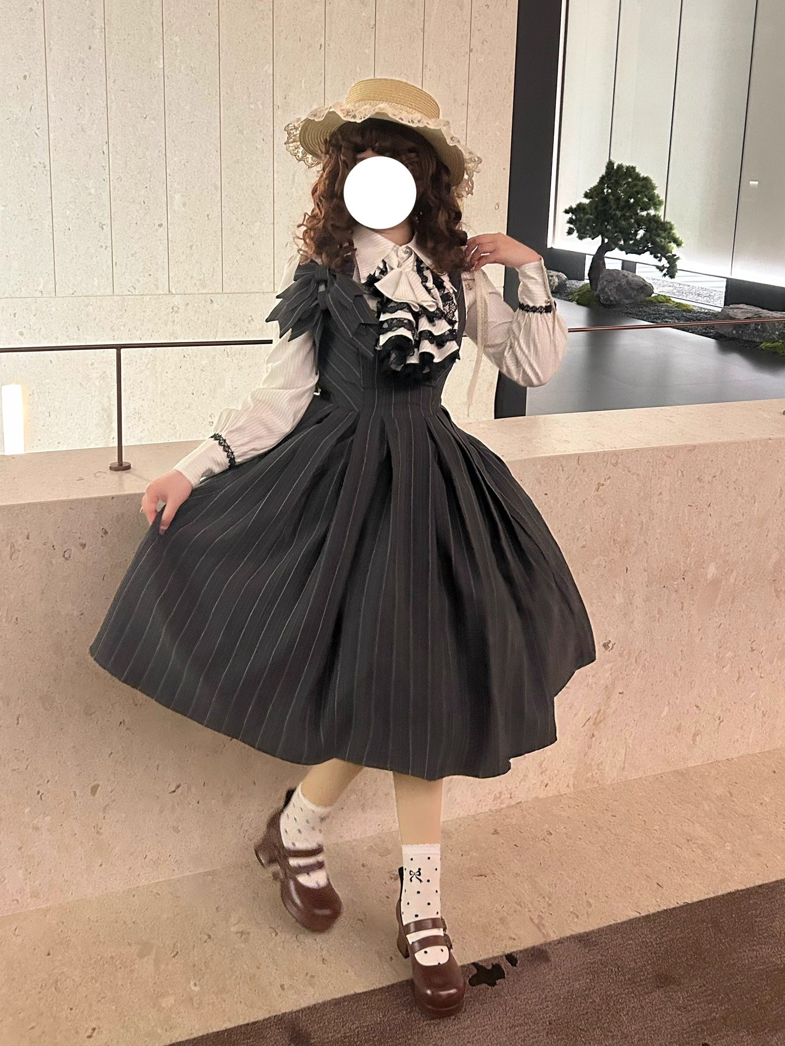 Bright Moon ジャンパースカート(ストライプ・タイプ2)【Little