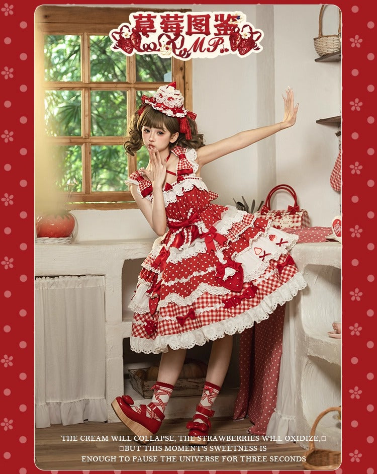 【受注予約~11/18】Strawberry Cake Illustration ジャンパースカート(タイプ1)【花与珍珠匣】