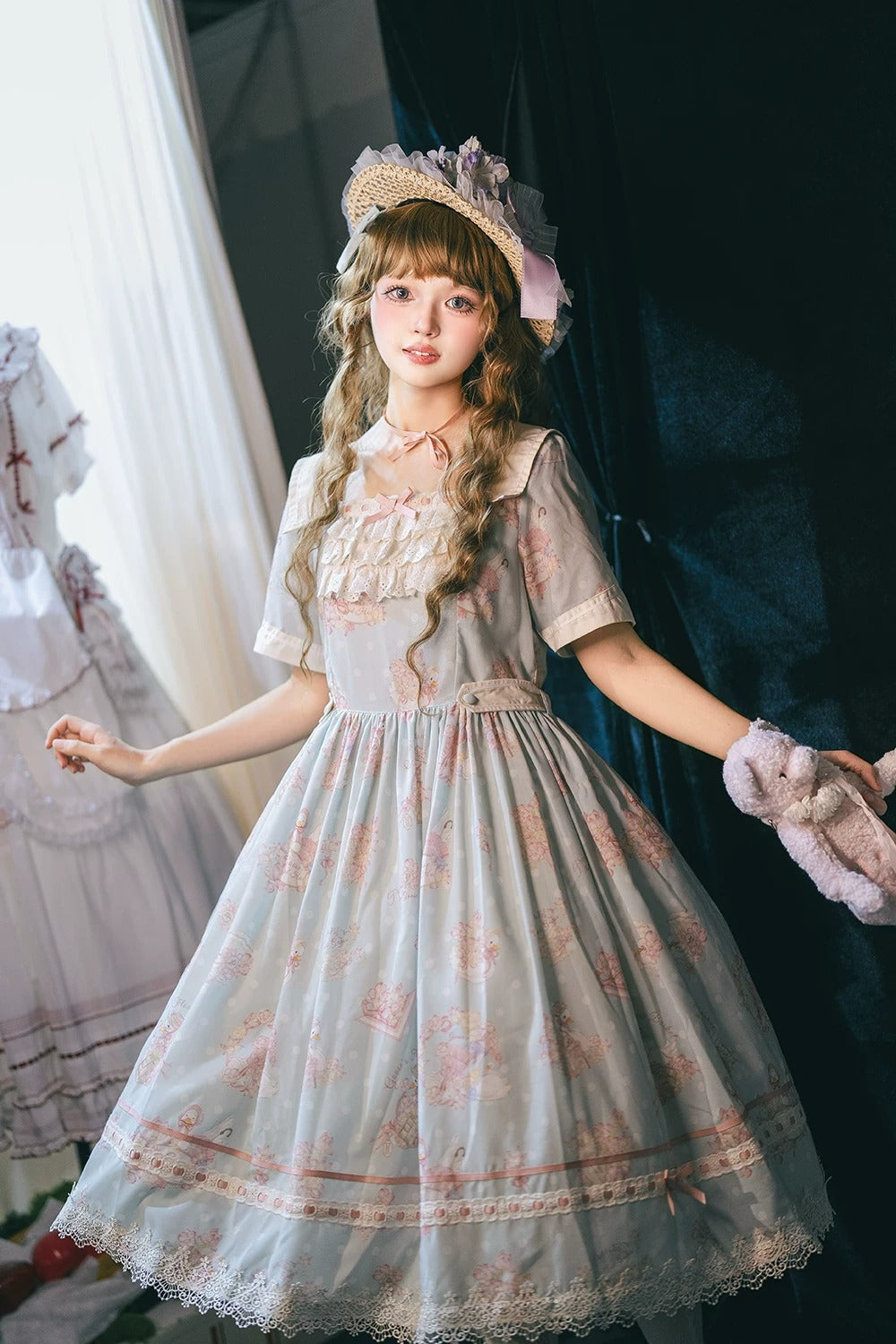 【受注予約~7/23】Little White Goose with Flowers ワンピース(タイプ1)【Miss Cube】