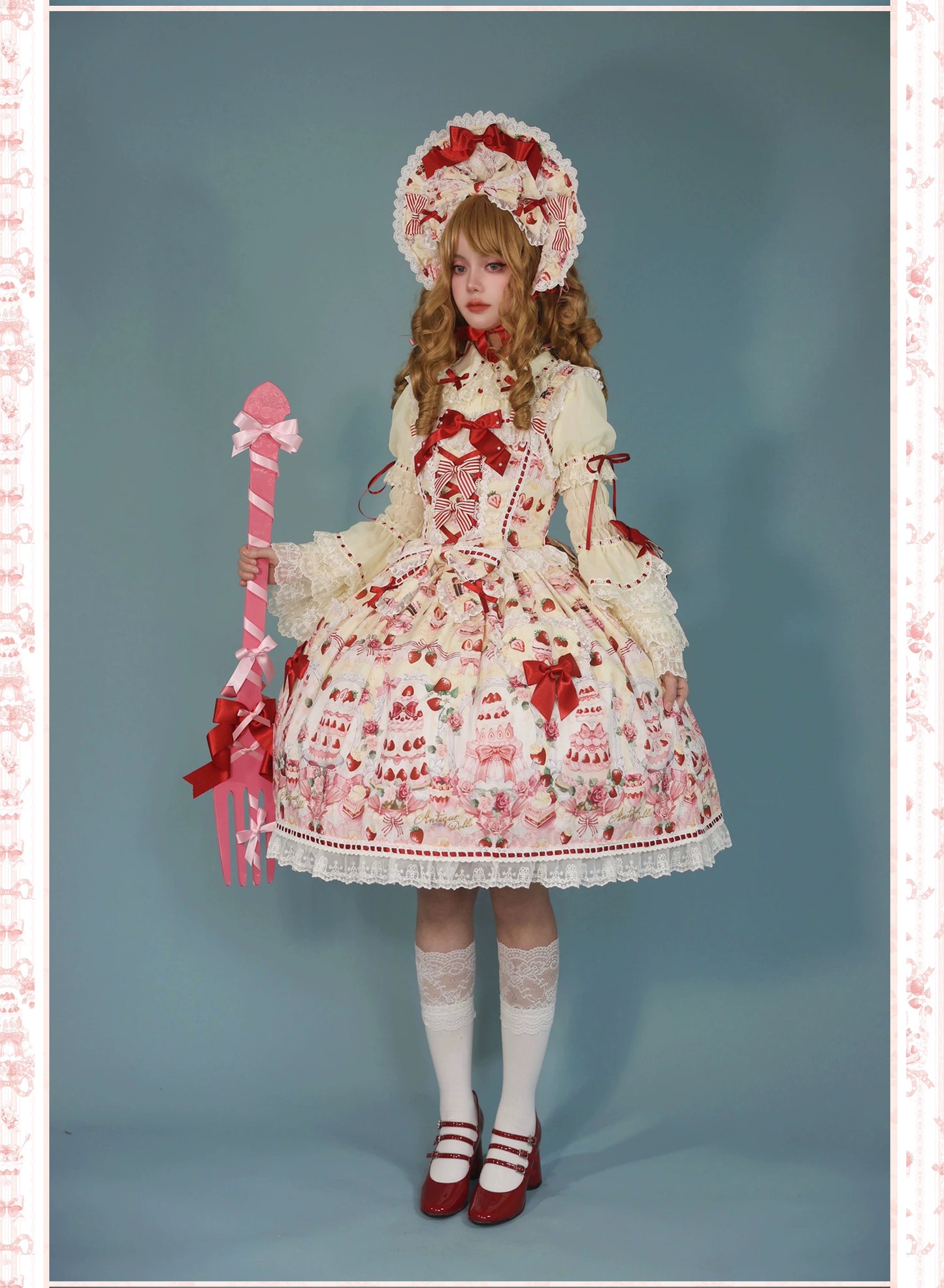 【受注予約~9/28】イチゴと花束 3.0 ジャンパースカート・フルセット【Antique Doll】
