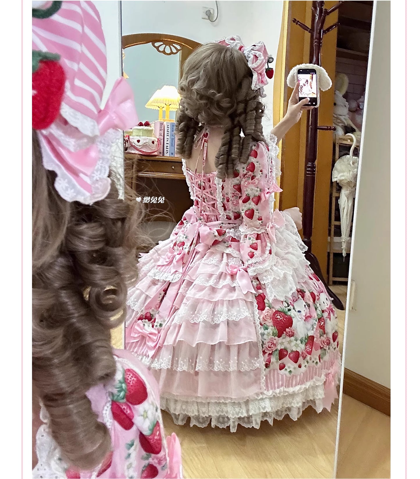 【受注予約~4/29】Strawberry Rabbit 姫袖ワンピース・フルセット【Antique Doll】