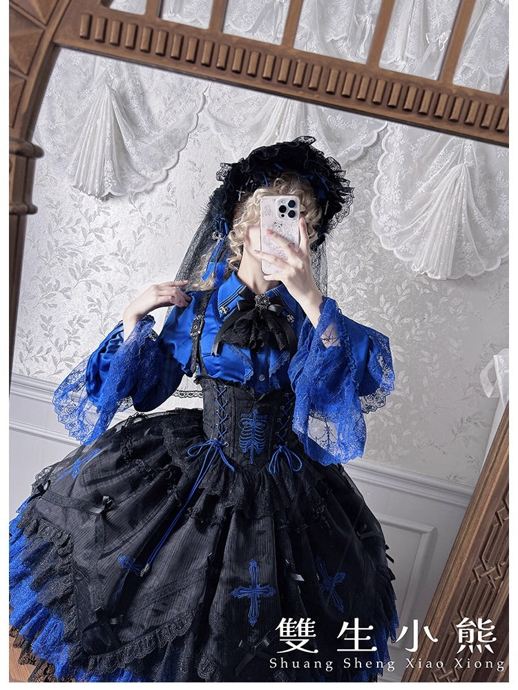 【受注予約~12/8】Black Mist Feast ブラウス・ケープ【双生小熊】