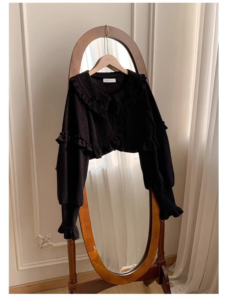 襟付きニットカーディガン【With Puji】