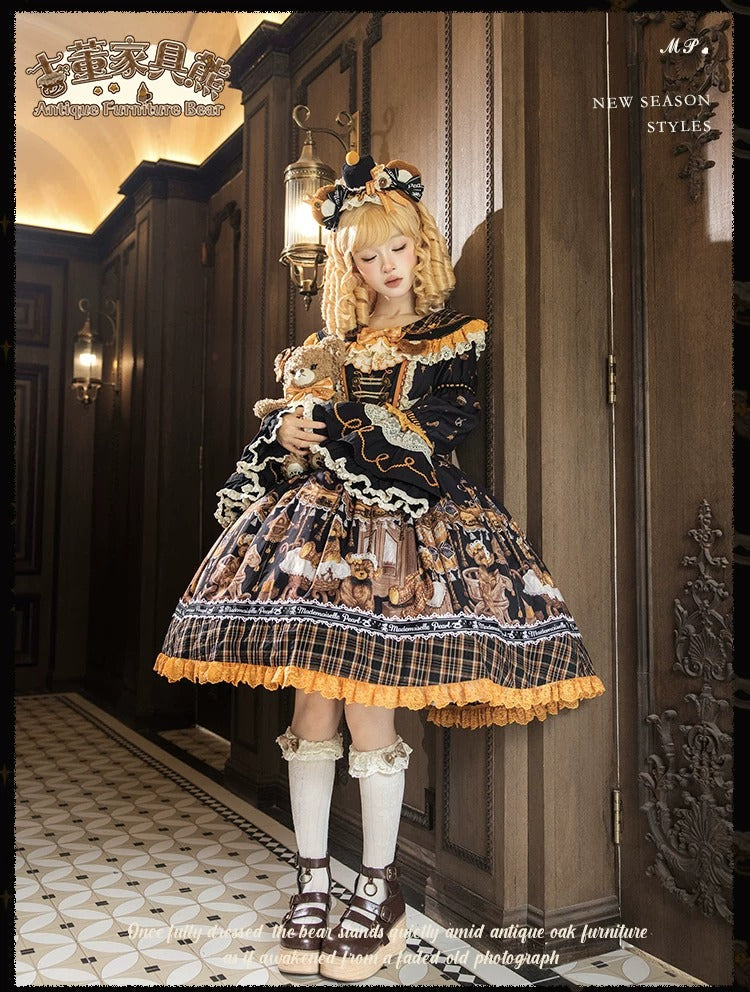 【受注予約~9/8】Antique Furniture Bear ワンピース・ジャンパースカート・ブラウス【Melliflorpearl】