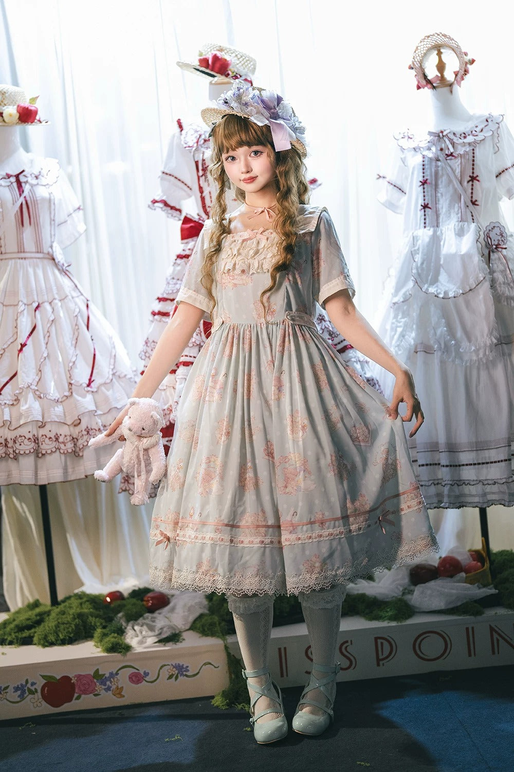 【受注予約~7/23】Little White Goose with Flowers ワンピース(タイプ1)【Miss Cube】