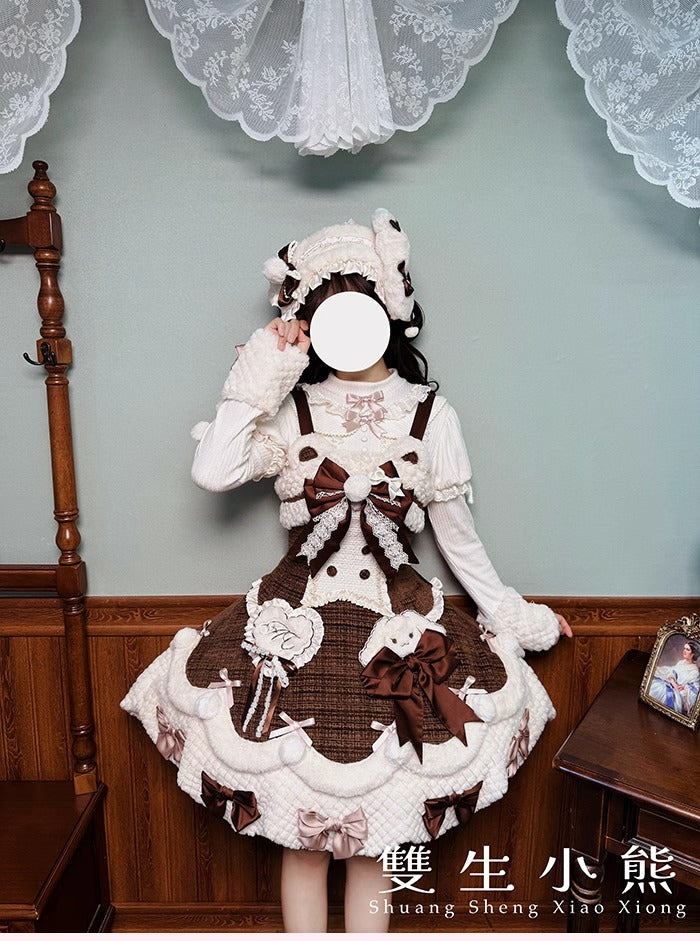 【受注予約~10/23】Frosted Sugar Rabbit ジャンパースカート・サロペット【双生小熊】