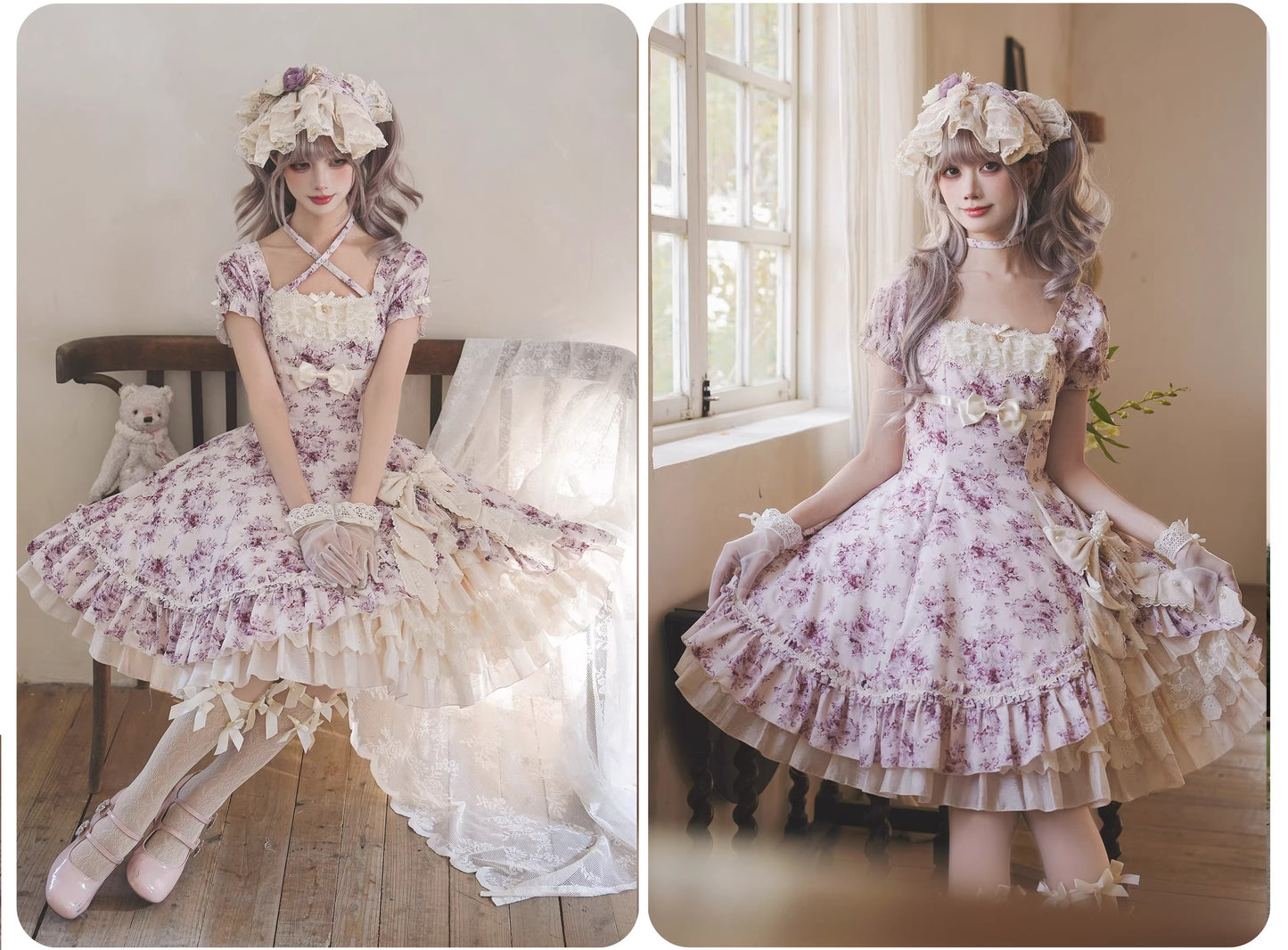 【受注予約~2/15】Black Rose ワンピース(タイプ2)【LittlePlum】