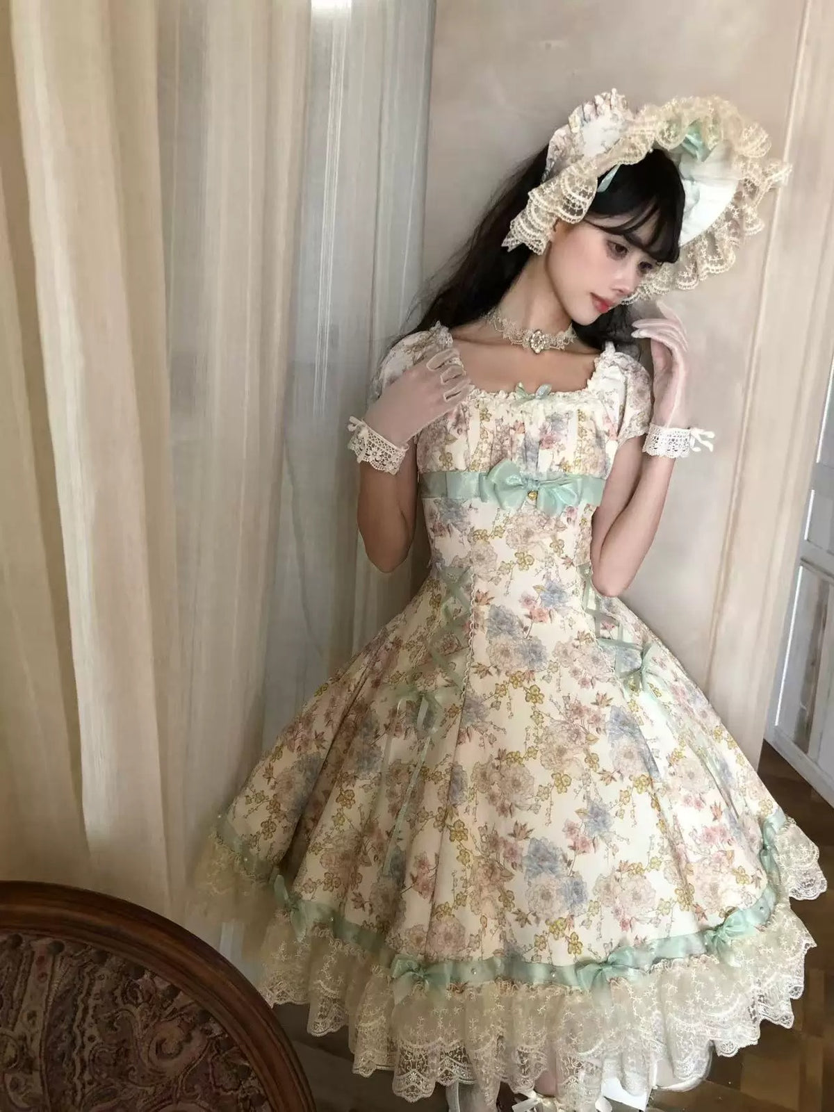 【受注予約~10/6】月下香 ワンピース【sara bell】