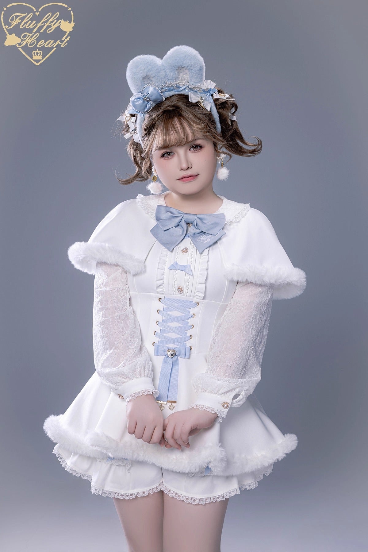 ふわふわファーセットアップ【Fluffy Heart×momo】