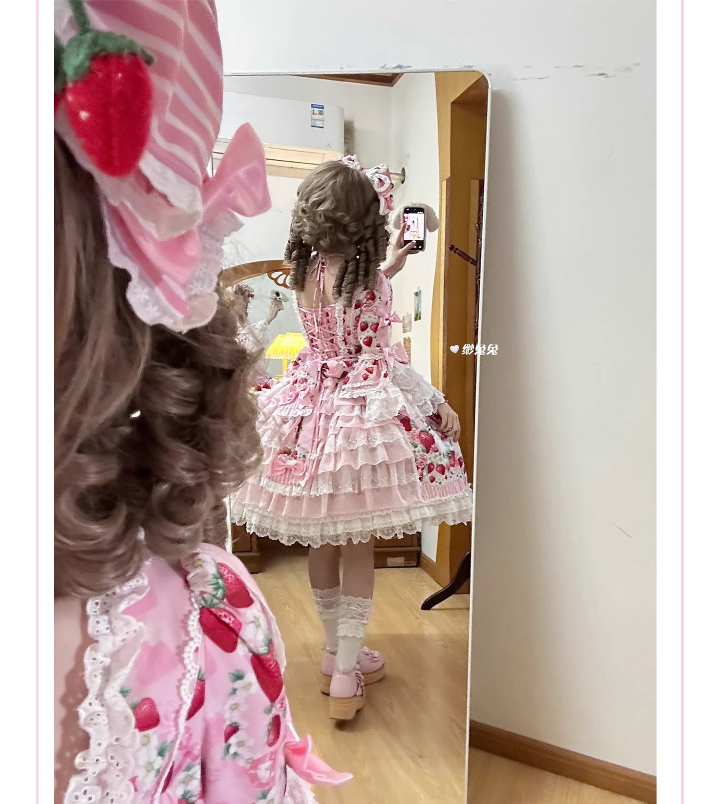 【受注予約~4/29】Strawberry Rabbit 姫袖ワンピース・フルセット【Antique Doll】