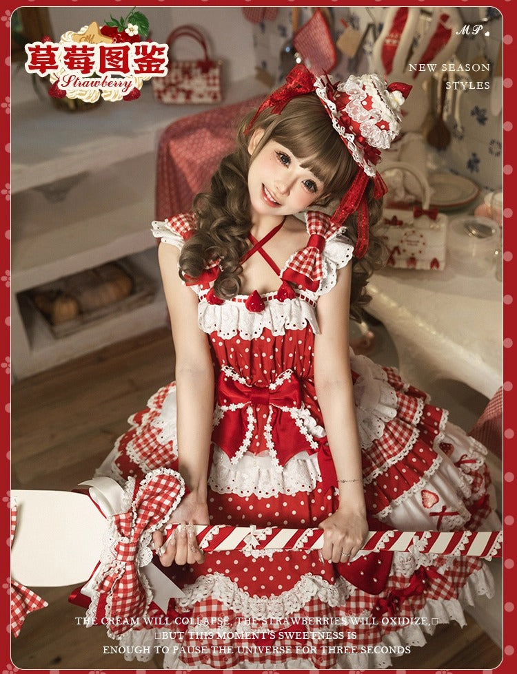 【受注予約~11/18】Strawberry Cake Illustration ジャンパースカート(タイプ1)【花与珍珠匣】