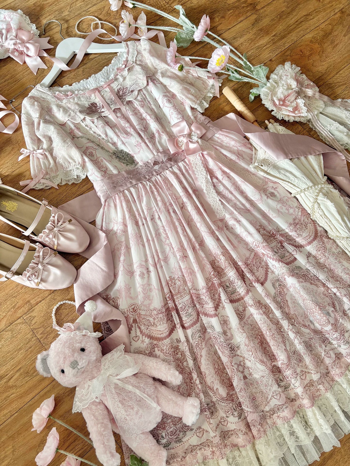 【受注予約~9/13】Scent of Roses ワンピース・ジャンパースカート【LittlePlum】