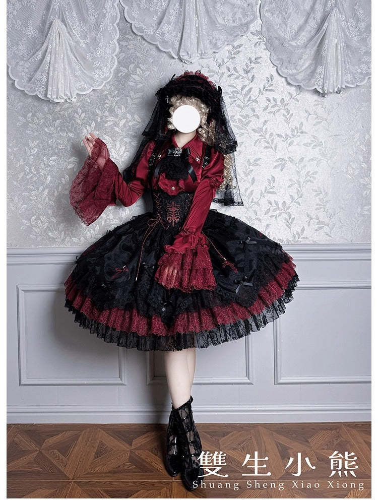 【受注予約~12/8】Black Mist Feast ジャンパースカート【双生小熊】