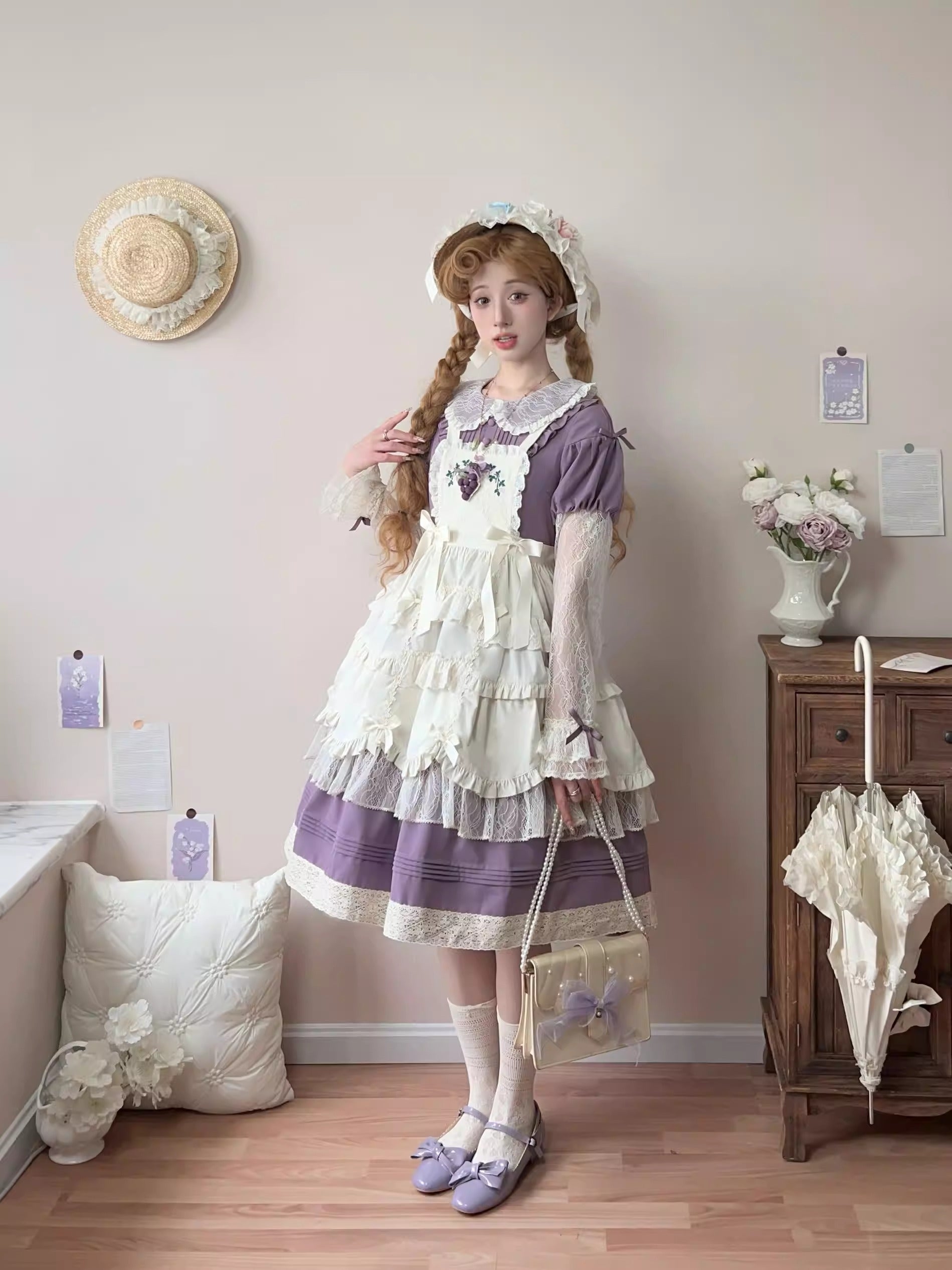 migiwa flower エプロンワンピース ワークドレス Flower Mist ワンピース【Uncle's Workshop】 – Epetice