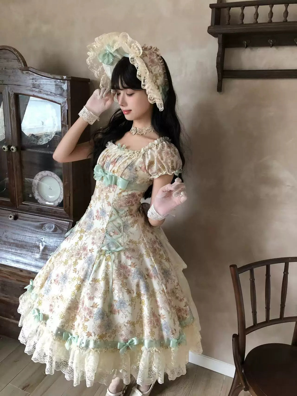 【受注予約~10/6】月下香 ワンピース【sara bell】