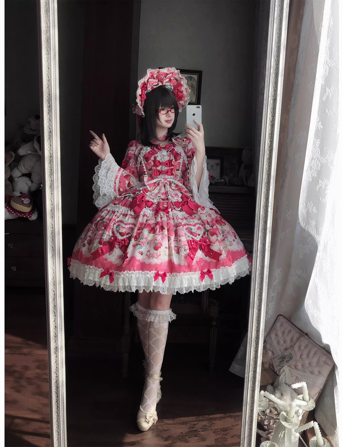 【受注予約~2/26】Strawberry Birthday Cake ワンピース・フルセット【Antique Doll】