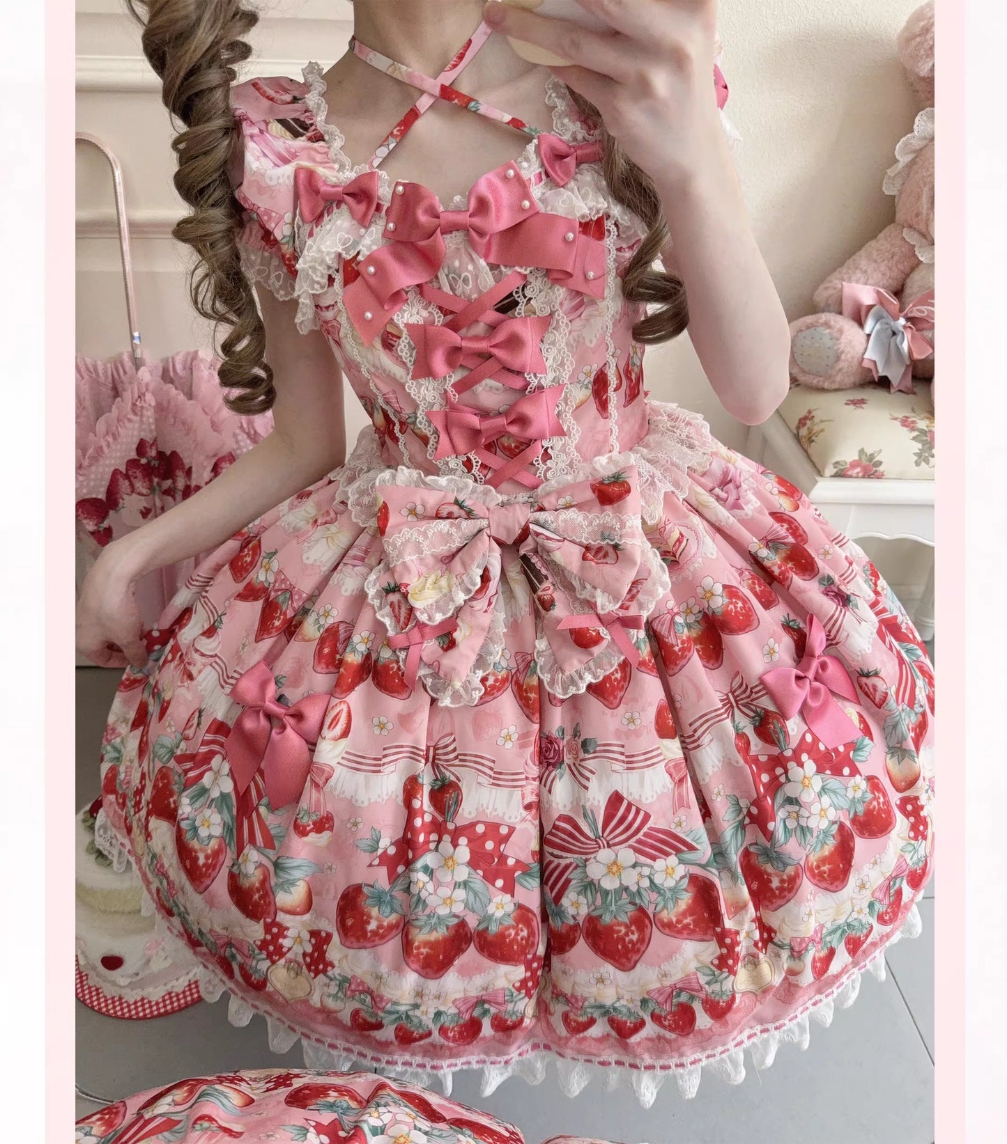 【受注予約~3/30】イチゴと花束 フルセット【Antique Doll】