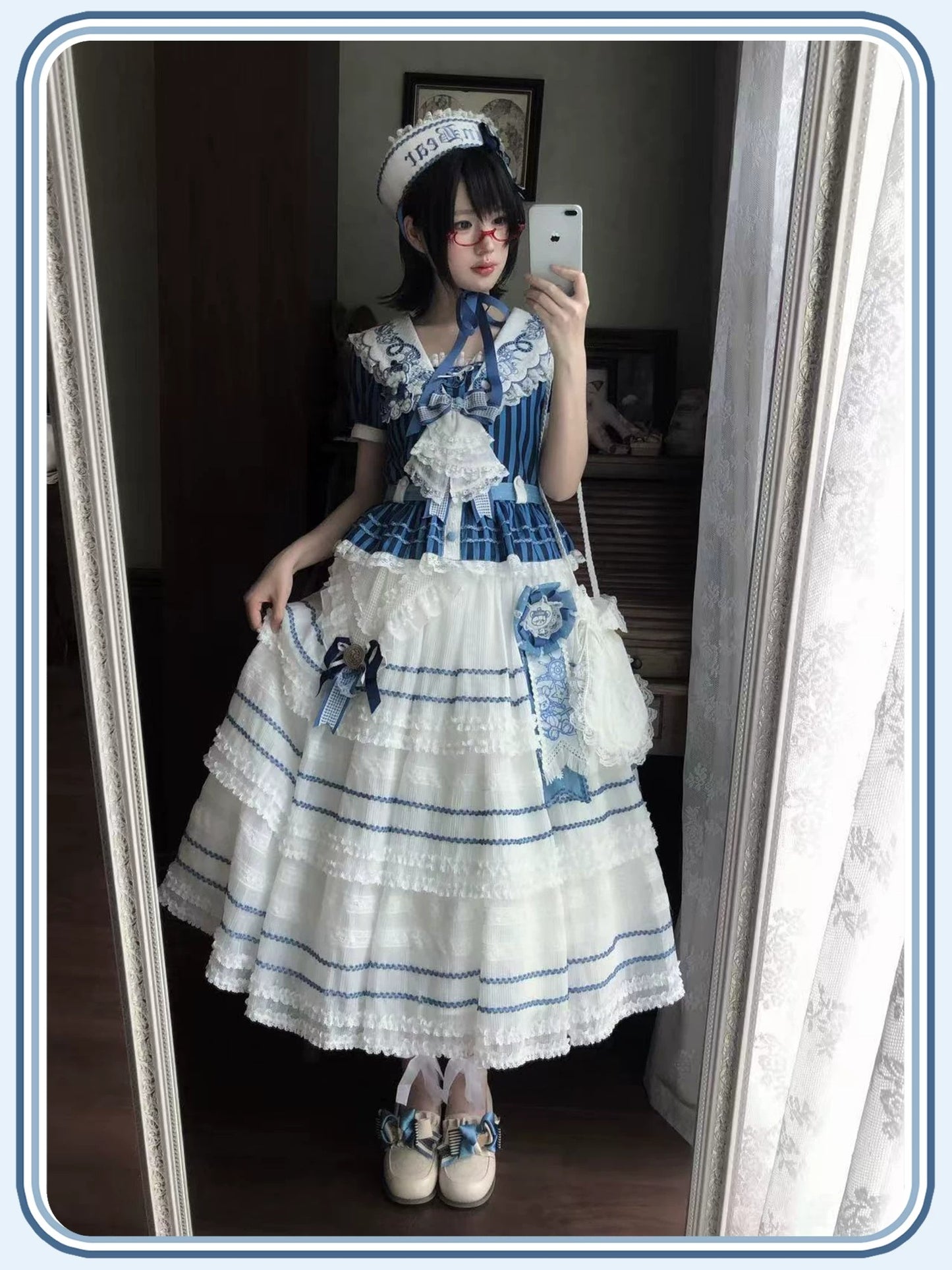 【受注予約~6/28】Antique Sailor Bear トップス・スカート・フルセット【双生小熊】
