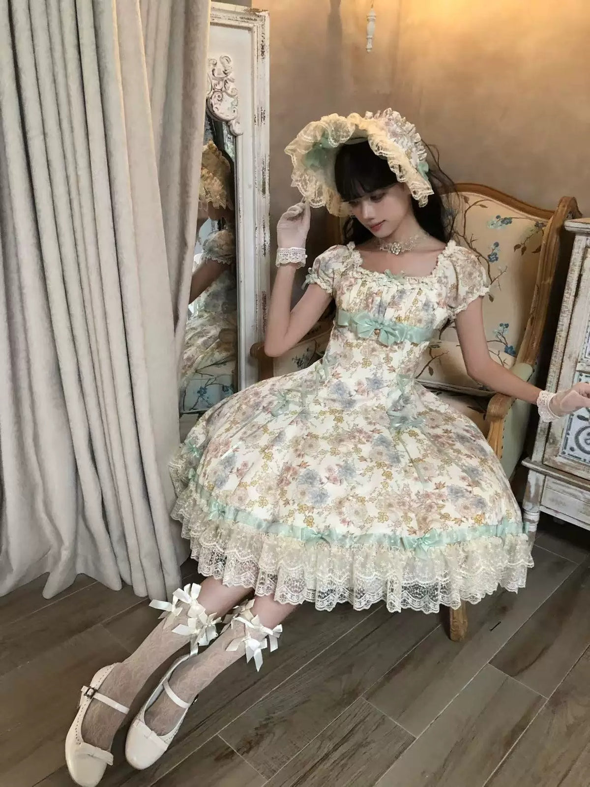 【受注予約~10/6】月下香 ワンピース【sara bell】