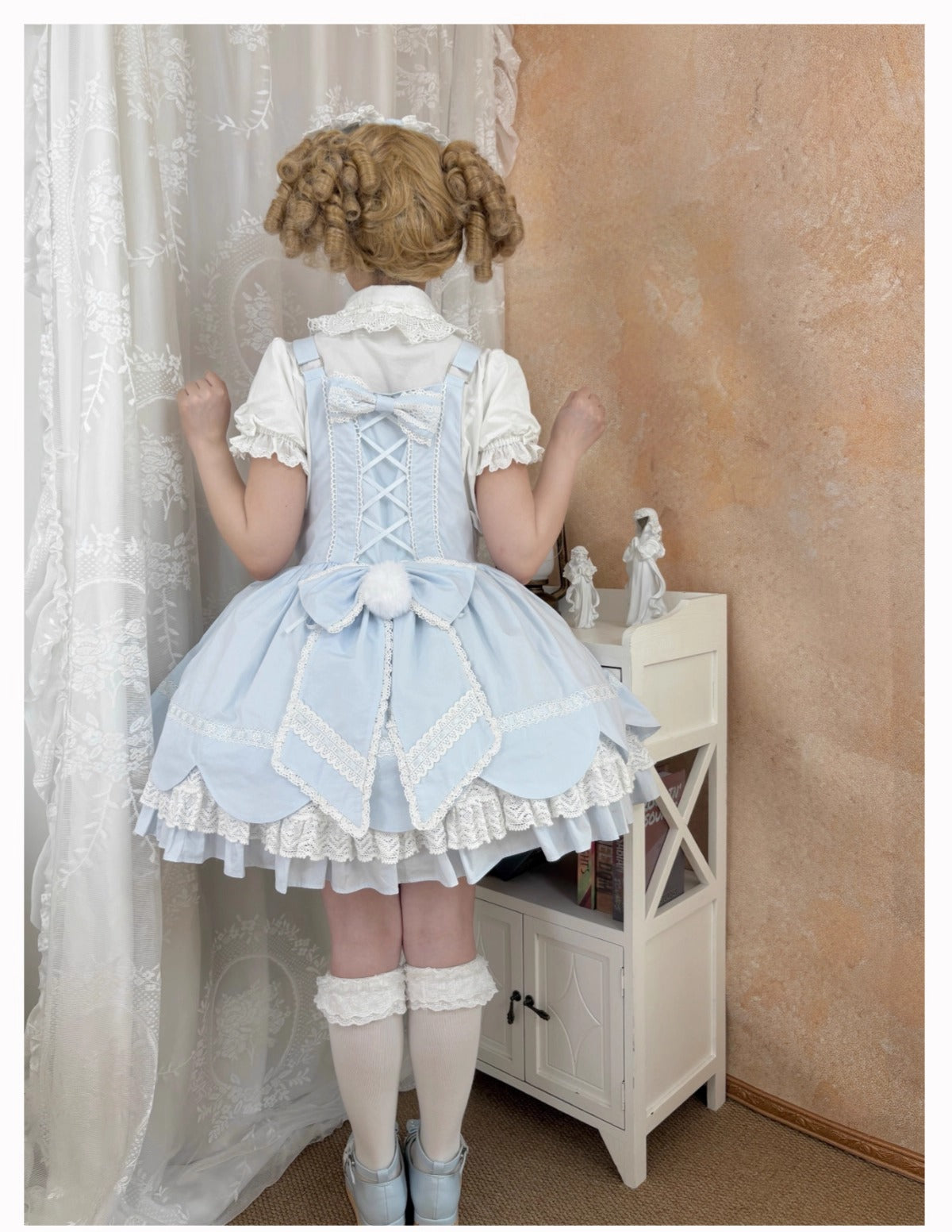 【受注予約~8/11】Cream Petals サロペット【天线猫】