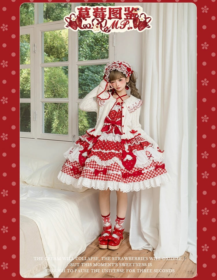 【受注予約~11/18】Strawberry Cake Illustration ジャンパースカート(タイプ1)【花与珍珠匣】