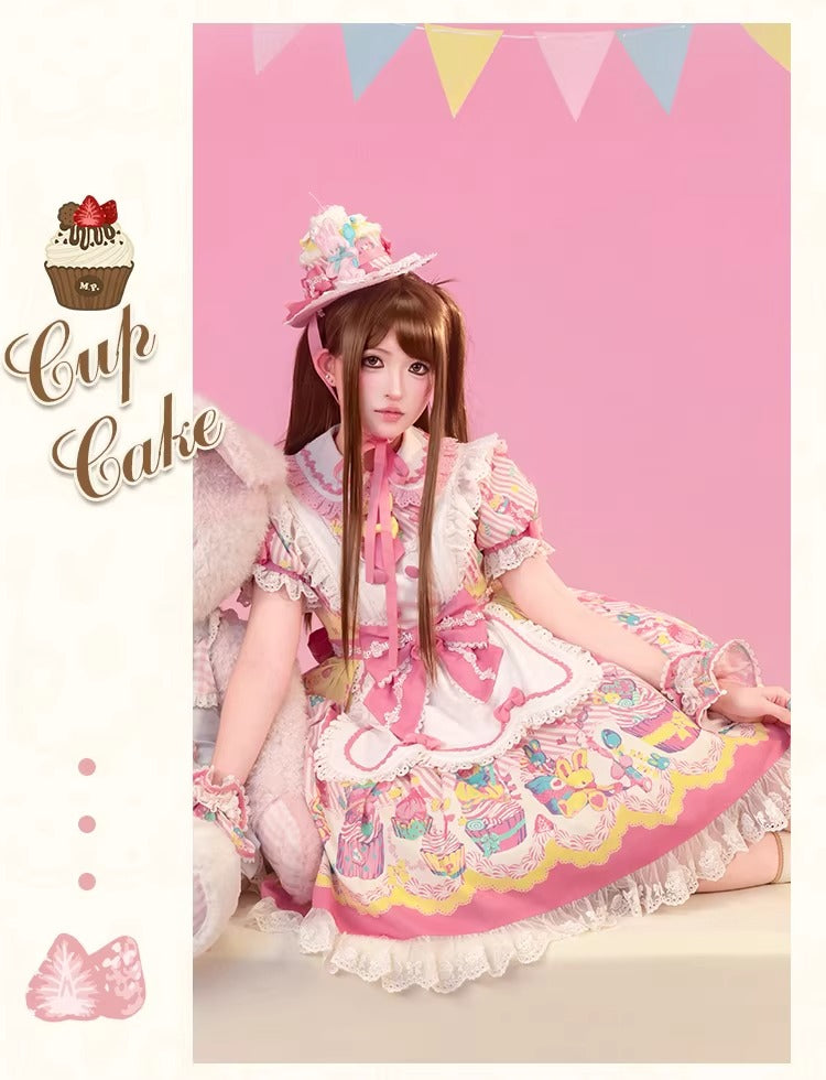 【受注予約~1/26】CupCakes ワンピース(プリントver.)【花与珍珠匣】
