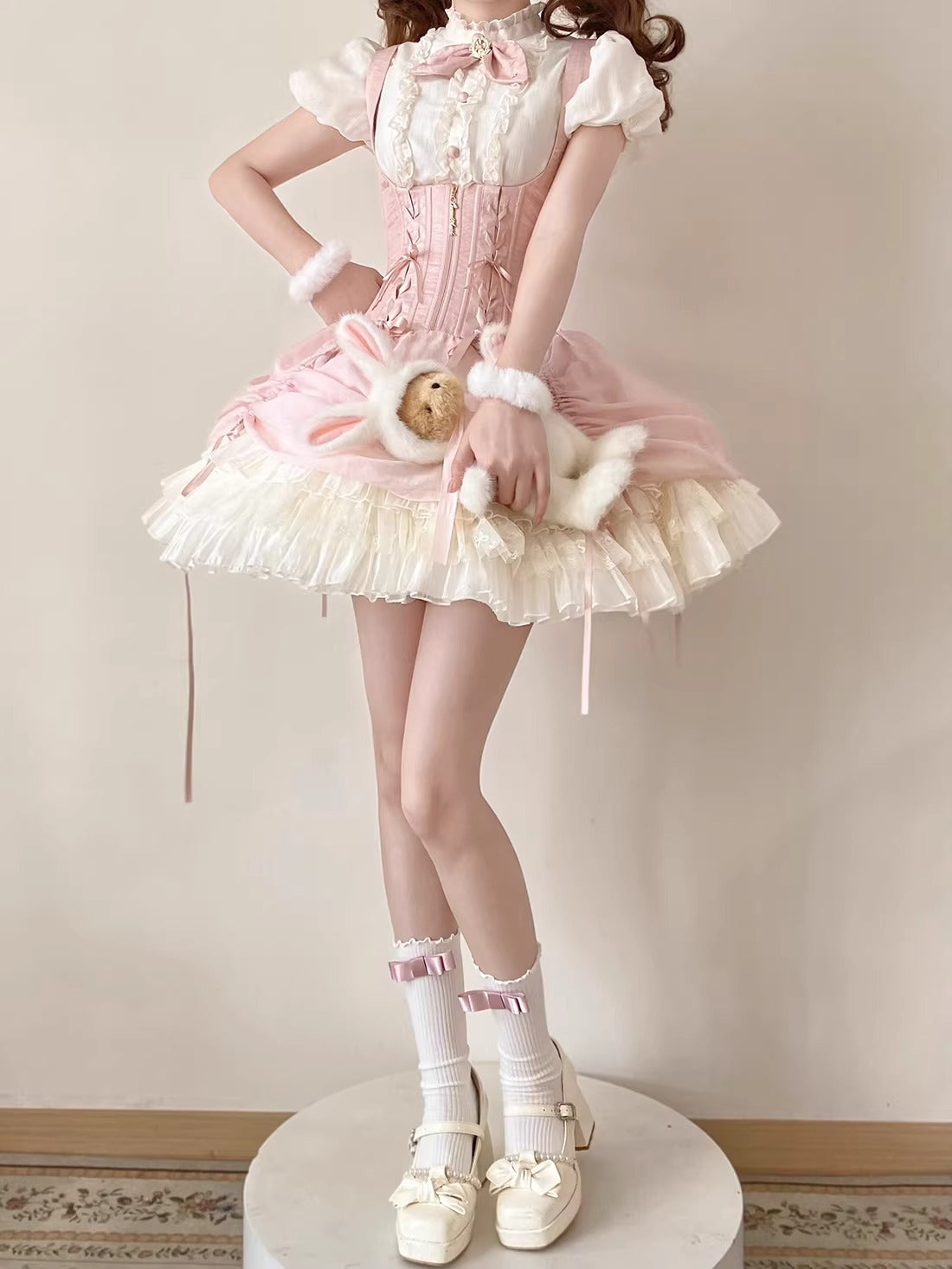 【受注予約~3/8】バニーメイド フルセット(立ち襟タイプ)【Caramel Antique】