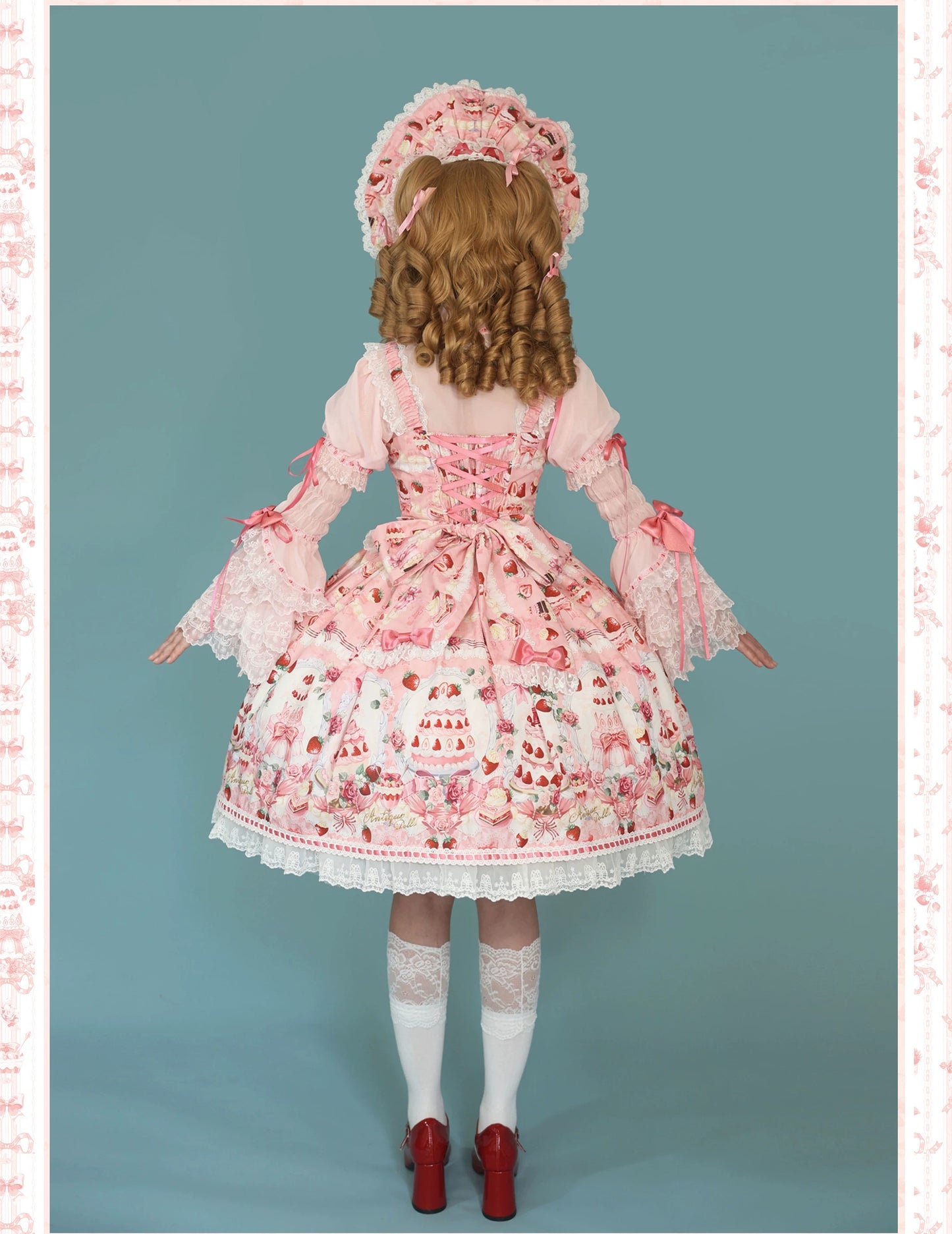 【受注予約~9/28】イチゴと花束 3.0 ジャンパースカート・フルセット【Antique Doll】