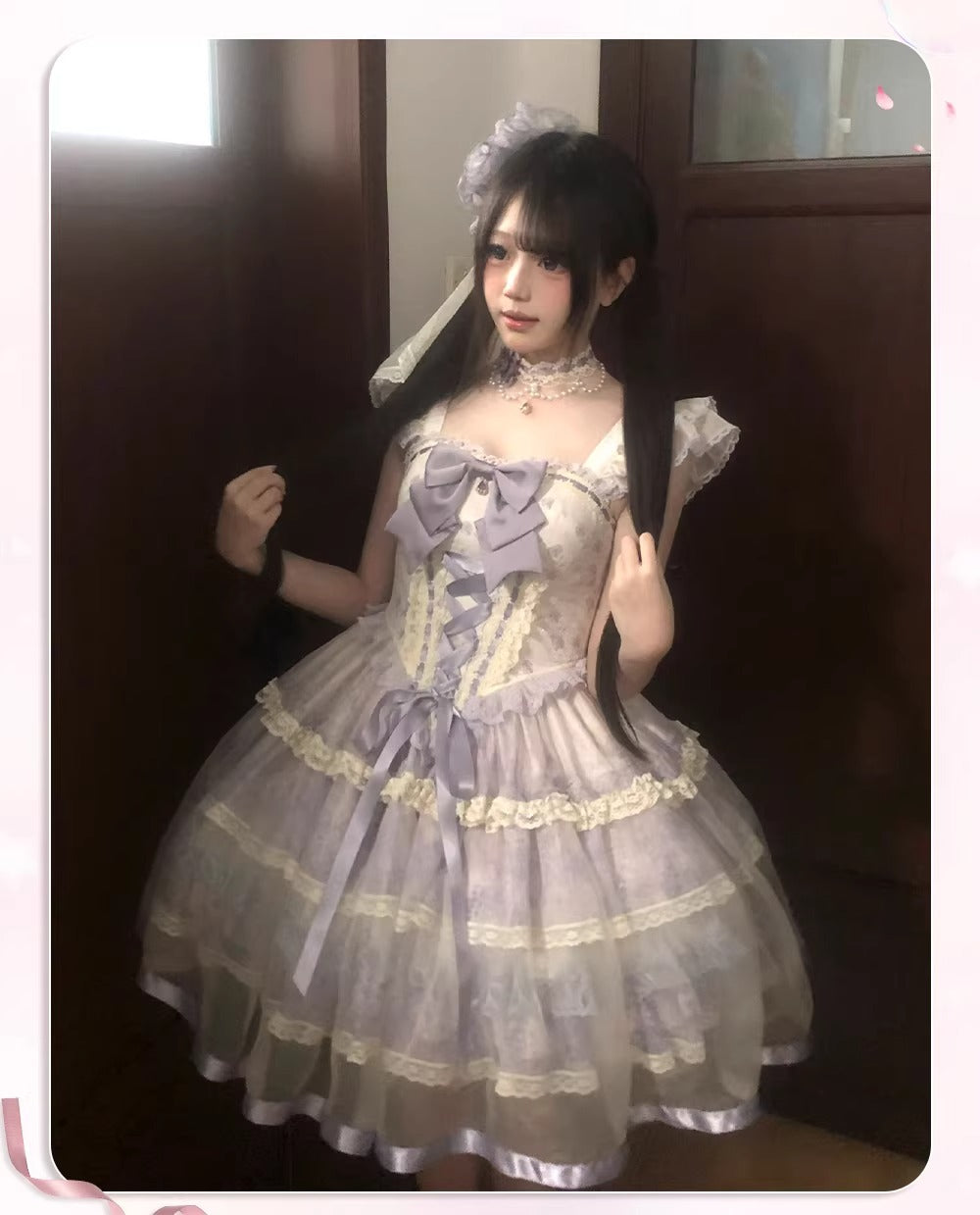 【受注予約~4/13】Spring Flowers and Rain Dream ジャンパースカートセット【櫻姫】