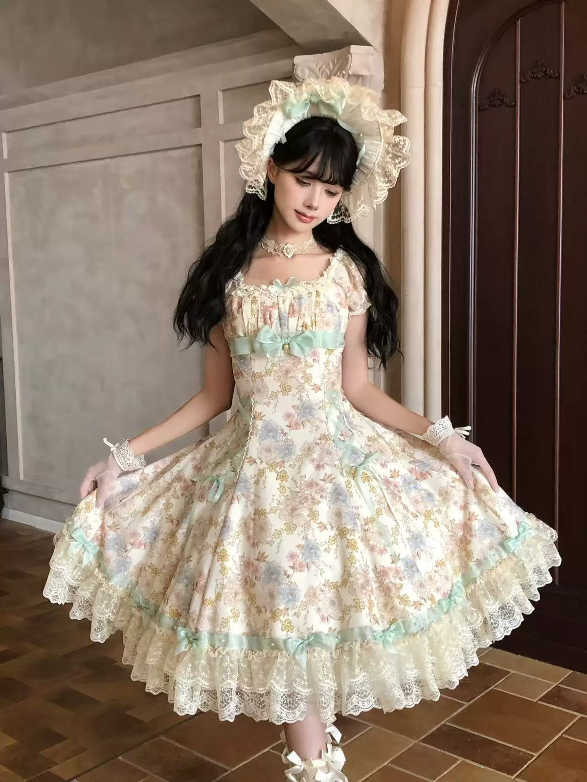 【受注予約~10/6】月下香 ワンピース【sara bell】