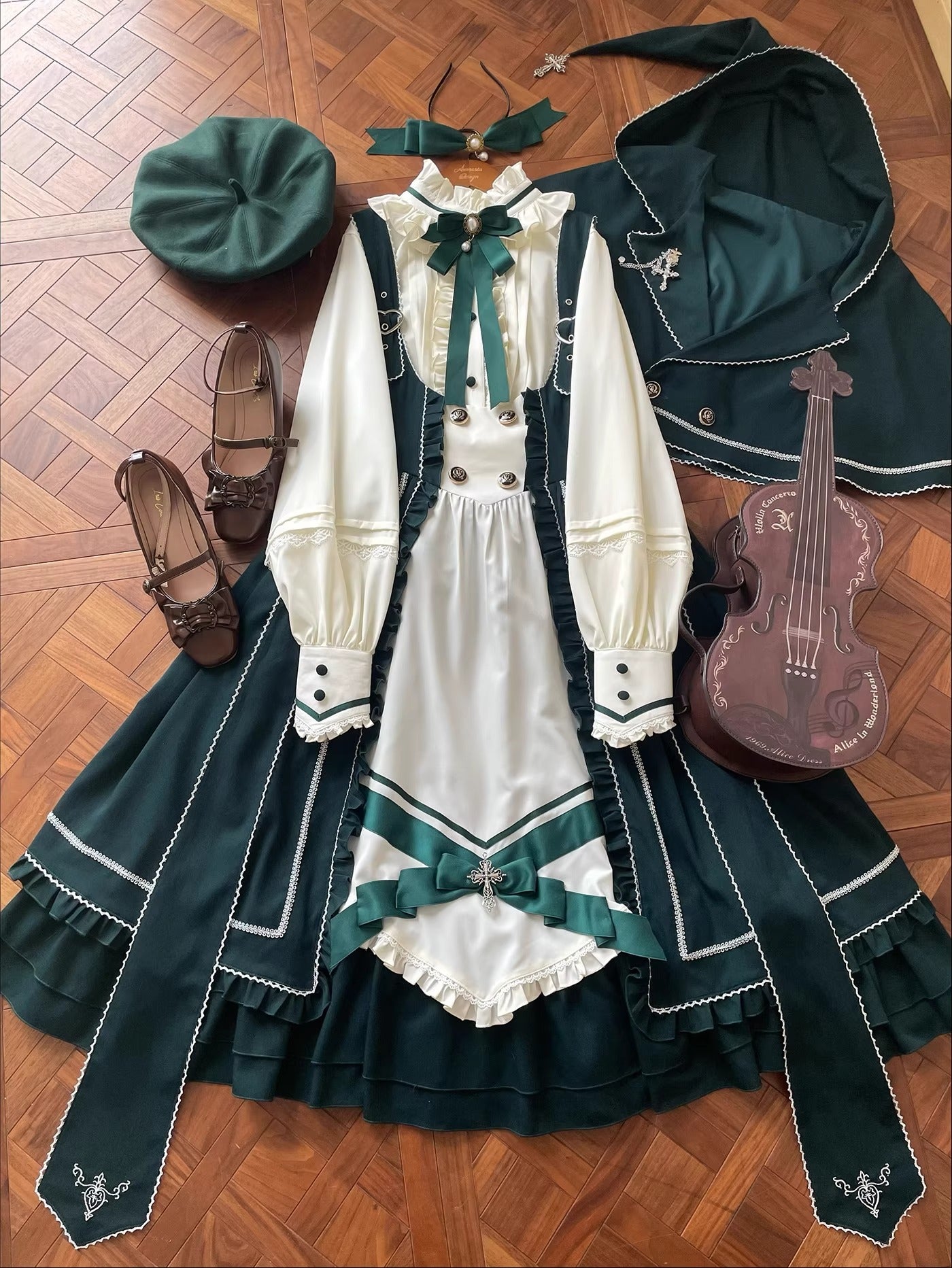 【受注予約~10/30】スミレ色の花手紙 ジャンパースカート 【MCLUSTER】