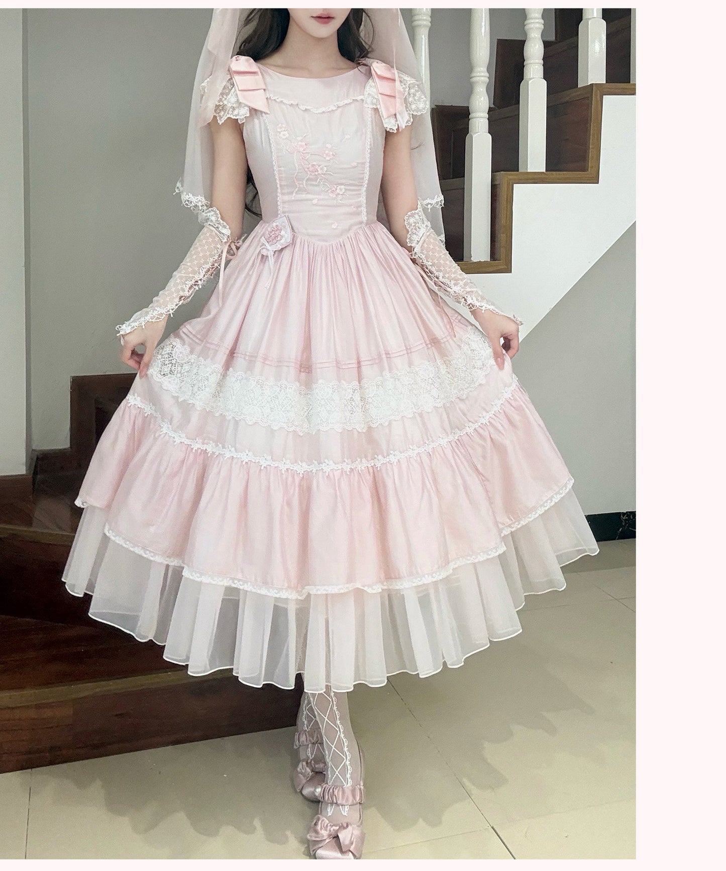 【受注予約~1/29】浮桜 ワンピース・ジャンパースカート【LizBird】