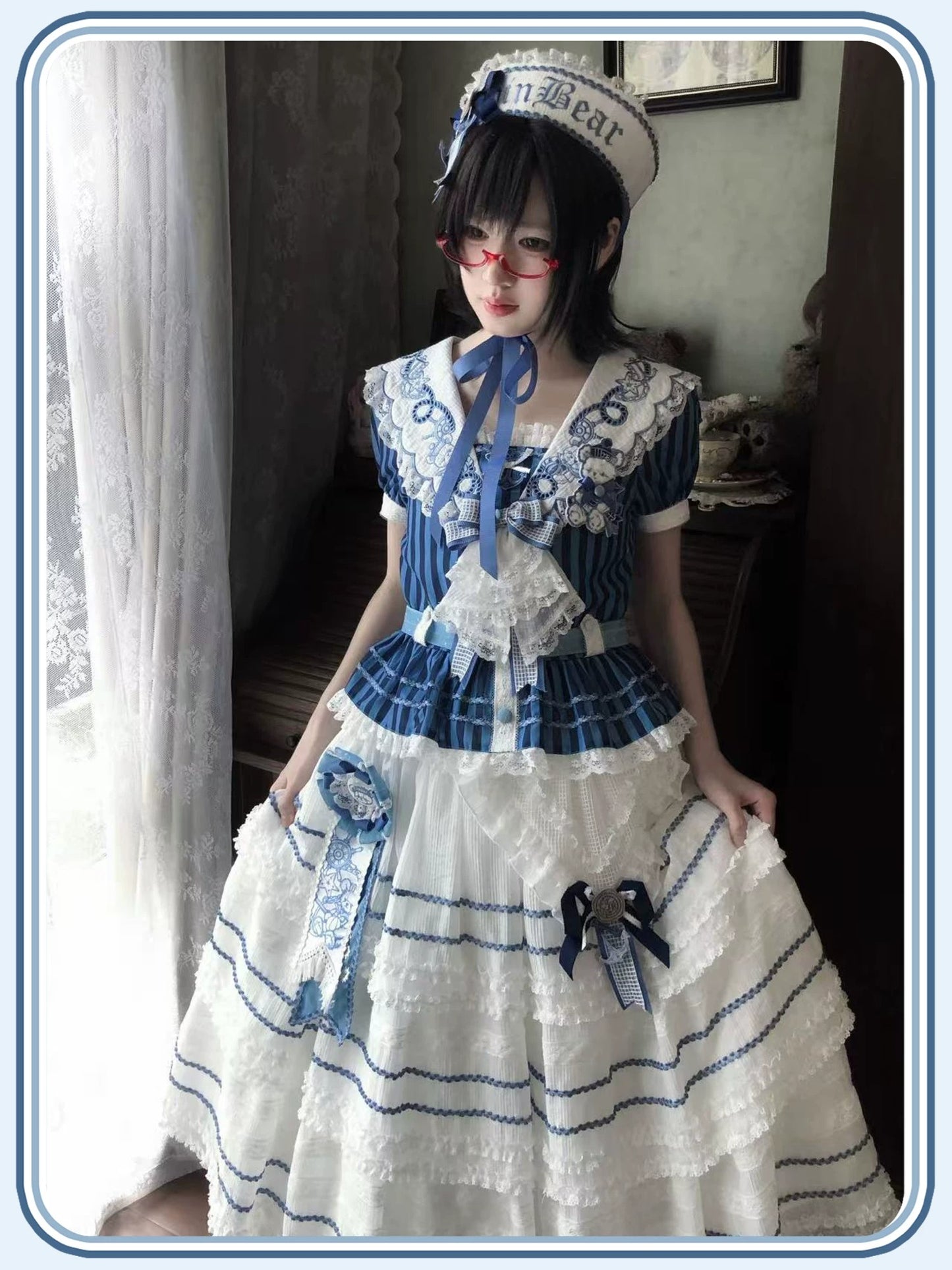 【受注予約~6/28】Antique Sailor Bear トップス・スカート・フルセット【双生小熊】