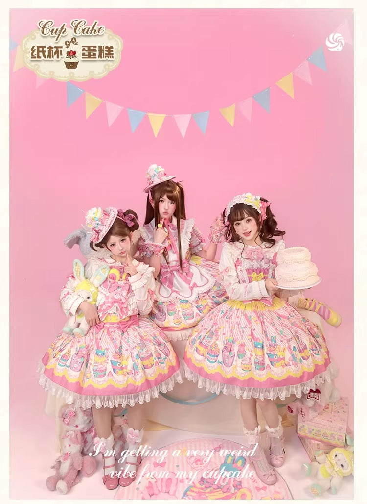 【受注予約~1/26】CupCakes ワンピース(プリントver.)【花与珍珠匣】