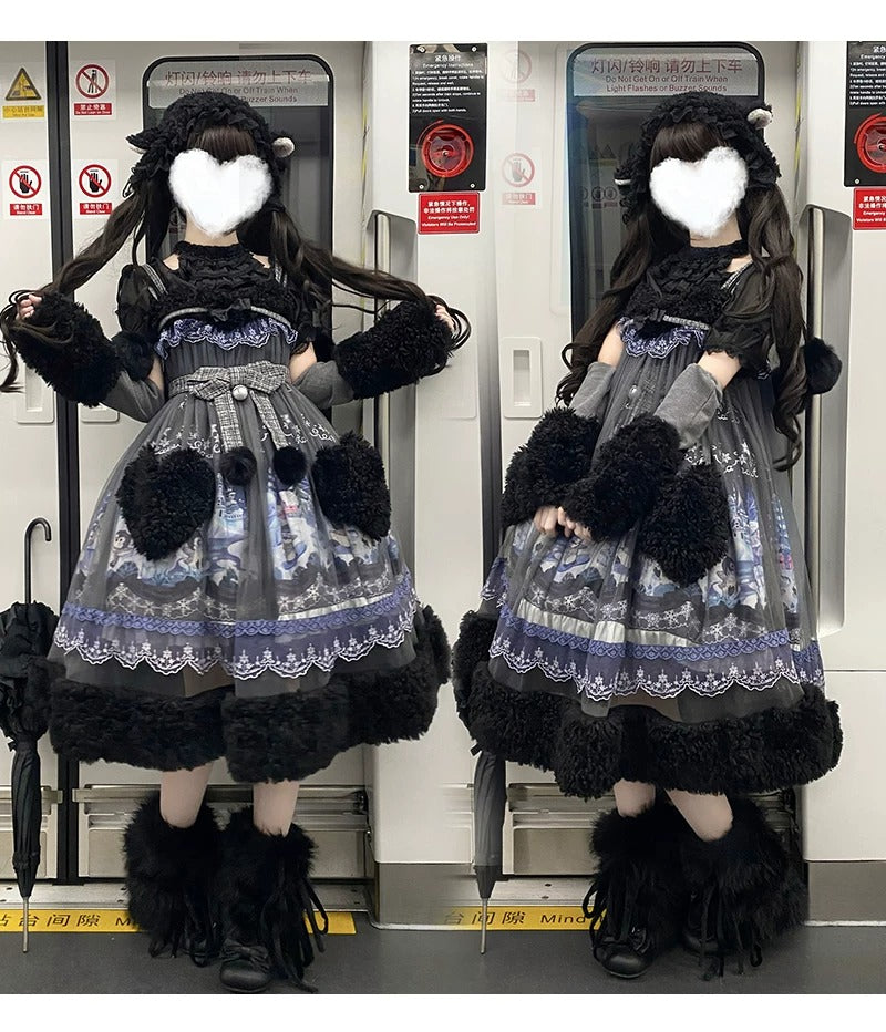 【受注予約~10/12】Penguin Snow Baby ジャンパースカート・インナートップス【Lineball Cat】