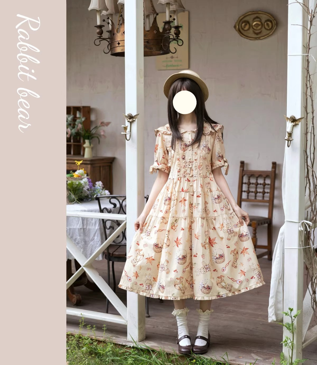 【受注予約~3/30】Autumn Rabbit and Bear SP ワンピース【Spring Flower Language】
