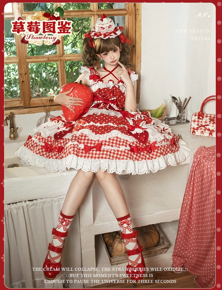 【受注予約~11/18】Strawberry Cake Illustration ジャンパースカート(タイプ1)【花与珍珠匣】