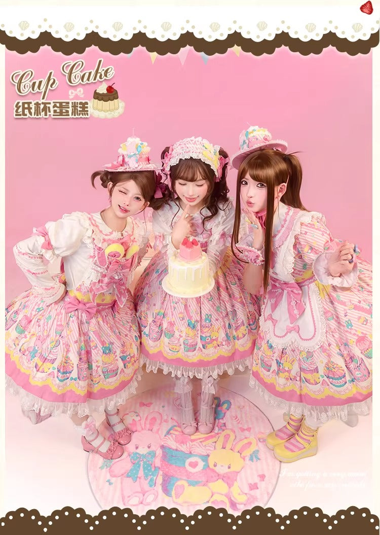 【受注予約~1/26】CupCakes ワンピース(プリントver.)【花与珍珠匣】